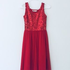 H&M Red sequined dress juniors